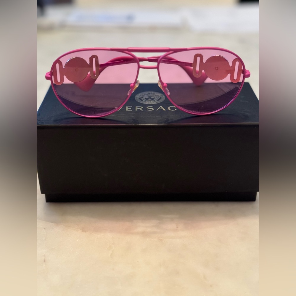 Versace Pink Aviator Sunglasses
